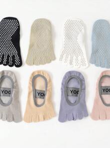 1 Pair Yoga Toe Socks For Women, Five Finger Socks For Indoor Fitness, Dancing, Workout, Non-Slip Grip, Shock Absorbent, Pilates Socks