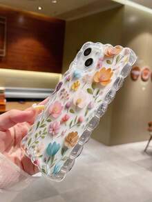 花卉图案彩绘编织透明印花防摔编织彩绘可爱外壳兼容 16/16 Pro/16 Pro Max/16 Plus、新款 14 糖果 15 彩绘保护套 Xs、Xr 彩绘 7/8P 欧洲 P15 Pro Mxa 保护防震 P14 厚 P13 软壳 P12 全覆盖 P11 兼容三星 S25 A14 A15 A16 A24 A36 A35 A24 A13 手机壳彩绘防摔创意手机壳 - 彩色 - 查看 2
