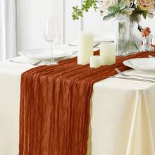 2pcs Black Cheesecloth Table Runner, 35x118 Inches Cheese Cloth Table Runner, Suitable For Weddings, Bridal Showers, Halloween, Thanksgiving, Christmas, Banquets, Party Center Decorations, Home Decor - Multicolor - View 16