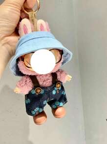 1 Set For Labubu Clothes Suitable For The First And Second Generation Of Labubu Clothes, A Cute Denim Braces Suit, Labubu Shoes, And Labubu Glasses
