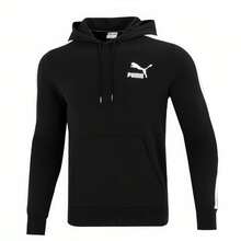 Puma Simple Casual Knitted Hooded Long-Sleeved Pullover - Black - View 2
