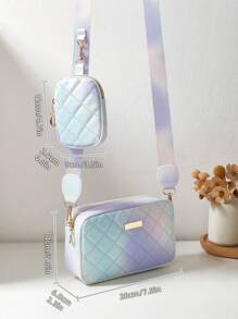 1pc Girl's Mini Wavy Pattern Embossed Letter Bag, Mobile Phone Bag Coin Purse