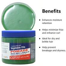 发胶，含植物油，可增强保湿性，减少毛躁并增强卷曲度，非常适合干燥和脆弱的头发，防止断裂和干燥。 - Vegetable Oils Pomade - 查看 2