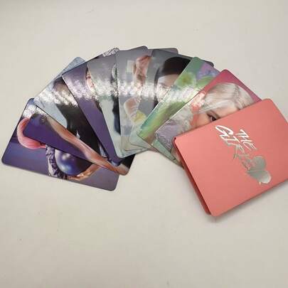 9pcs/Set Black-Pink 7th Anniversary Greeting Cards, Random Assortment Including Jisoo, Rose, Lisa, Jennie, Suitable For Fan Collection, Random Pink Series Set