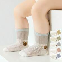 5 Pairs Baby Socks, Summer Children's Thin Mesh Mid-Calf Breathable Newborn Long Tube Socks