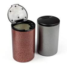 1pc Universal Fit Aluminum Alloy Car Ashtray With Plastic Lid, Portable Cigarette Bin For Vehicle Interior Gift For Christmas