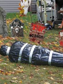 Decoración de Halloween de 5 pies de alto con figura colgante de víctima cadáver, decoración espeluznante y tétrica para casa embrujada, decoración de Halloween aterradora para exteriores, decoración hinchable de Halloween para patio