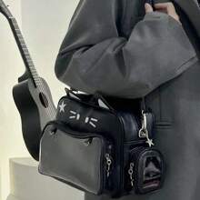 2025 New Niche Design Cute Mechanical Cat Backpack, Y2K Cool Millennium Hottie Black Gothic Messenger Crossbody Bag