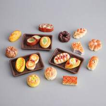 Mini Estante de Pan, Miniatura de Pan Simulado, Comida Falsa, Juego de Juguete de Resina Decoración Dulce, Adecuado para Decoración de Fiestas, Pequeños Juguetes de Regalo