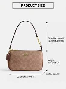 Coach Bolso de hombro Nolita 19 para mujer, bolso debajo del brazo, monederos y bolsos lindos para mujer, bolso de hombro de la marca Coach en lona con firma a bloques