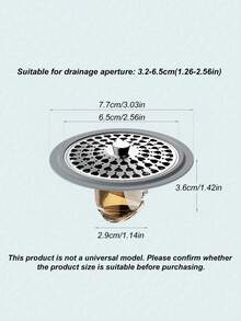 Tatukiko Bathroom And Toilet Universal Floor Drain Deodorizer Filter Screen Closure Cover 304 Stainless Steel Circular Floor Drain Core Inner Core,Fit For Tube Caliber 1.26-2.56in - Silver - View 2