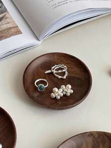 2个/1个 11.81*7.09英寸 复古木质不对称椭圆形托盘，适用于家居装饰、珠宝展示、化妆品收纳和摄影道具。是馈赠亲朋好友的完美礼物。非常适合情人节、圣诞节、新年和各种节日。 - 彩色 - 查看 3