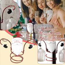 1pc Christmas Wine Bottle Rack Wine Bottle Christmas Rack Wine Glass Rack Holiday Wine Bottle And Wine Glass Rack - Multicolor - View 5