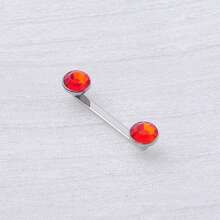 1pc G23 Grade 23 Titanium Alloy Internally Threaded Long Labret Piercing Jewelry With Cubic Zirconia, Unisex For Everyday Wear