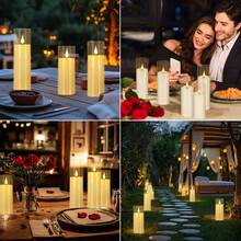 24 Acrylic Transparent Flameless LED Candle Lights, 3 Sizes, 10 Key Remote Control And 24-Hour Timer, Battery Powered, Adjustable Brightness, Perfect For Making Wishes, Wedding Tables, Room Decoration, Halloween, Easter, Father's Day - Ngà voi - Xem 10