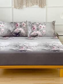 2/3 Piece Soft Bed Sheet Set - Bedding Set Includes 1/2 Pillowcases And 1 Mattress Protector (30cm/12 Inch Deep) - Modern Mattress Cover Or Mattress Pad, Fits All Bed Sizes Including Twin, Full, Queen, King, Single And Double - Grey - View 11