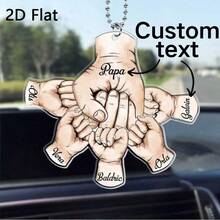 2D Customized Fist Bump Family Heirloom Pendant, Personalized Name Text Keychain, Father's Day Gift,Graphic Print - Multicolor - View 1