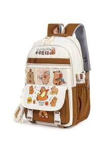Capybara Backpack For Primary/Secondary School Students - Large Capacity, Lightweight, Versatile & Fashion Design, With A Bonus Coin Purse