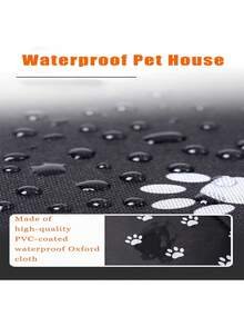 1 Pieza Impermeable Casa Para Mascotas, Desmontable y Lavable Para Todas Las Estaciones Universal, Adecuada Para Gatos y Perros - Negro - Ver 4