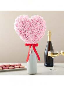 30 件人造玫瑰花头散装粉色玫瑰花头粉色仿花无茎假泡沫玫瑰迷你玫瑰花适用于 DIY 新娘送礼会婚礼花派对家居装饰