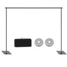 Backdrop Stand, 6.5ft Height 9ft Width Adjustable Photography Background Support Poles With Heavy Duty Flat Base, Photo Metal Steel Pipe And Drape Frame Kit For Parties Birthday Wedding