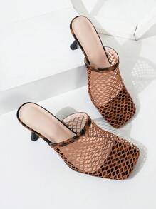 Pointed Toe Slip-On Mule Shoes, Versatile High Heel Women Sandals
