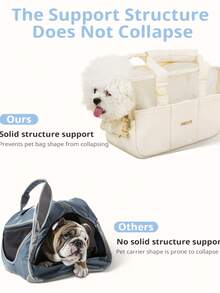 Dog Carrier For Small Dogs Rabbit Cat With Large Pockets, Bag, Dog Carrier Soft Sided, Collapsible Travel Puppy Carrier