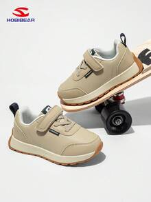 Zapatillas deportivas para niños y niñas HOBIBEAR en color caqui, calzado barefoot para exteriores con suela antideslizante, ajuste ancho, plano, zapatos para caminar, aptos para todas las estaciones, se recomienda subir medio número para mayor comodidad - Caqui - Ver 4