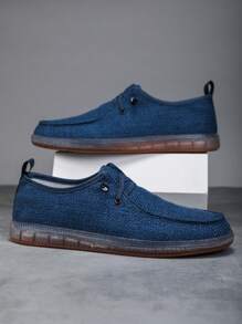 Mocassins décontractés à enfiler pour homme - Chaussures décontractées légères et respirantes, couleur unie, semelle en caoutchouc, confortables et basses, chaussures décontractées à la mode, respirantes et confortables