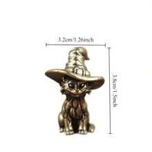 1PC-Pure Brass Wizard Kitten, Home, Living Room, Bedroom, Bar Counter Ornament, Decorative Creativity, Fantasy Animal, Magic Kitten, Holiday Gift, Halloween Present