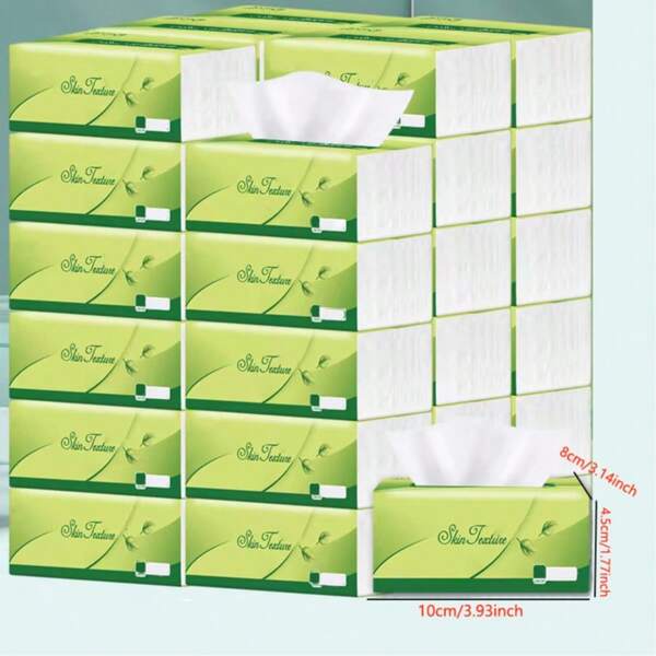 5 Packs/8 Packs/10 Packs Of Ultra-Soft 4-Ply Facial Tissues - Gentle, Thick, Absorbent, Suitable For Sensitive Skin - Dye-Free, Ideal For Home, Office, Hotel, Food Truck, And Travel, Essential Household Item | Soft Texture | Absorbent Quality, Facial Tissues