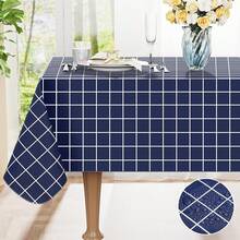 EstiloTendenciaMantel Rectangular De Vinilo Impermeable Con Respaldo De Franela, Mantel De PláStico Lavable A Cuadros Para Cenar, Picnic, Interior Y Exterior (132.08 X 177.8 Cm, Gris)Calidad PremiumVersióN Mejorada - Verde azulado - Ver 14