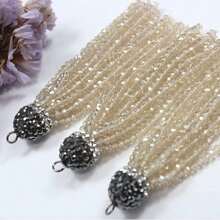 1PC Bohemian Style Crystal Diamond Hat Tassel DIY Pendant For Jewelry Making For Women Can Use For Earring Necklace