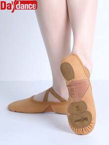 Daydance Scarpe da ballo/ballerina per donne, sneaker, scarpe da ballerina per adulti, con suola morbida ed elasticizzata - Castano - Visualizzare 2