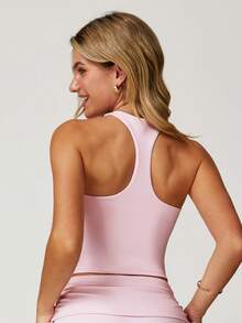 MASKERT Women's Sports Vest, Yoga Vest, Sports Vest, Camisole Vest, High Elasticity Sports Vest, Home Commuting Vest, Skin Friendly And Comfortable - 粉色 - 查看 2