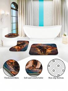 1/4pcs Star Giant Elephant Shower Curtain Set, Decoration Bathroom Set Including High Quality Shower Curtain, Non Slip Floor Mat, Toilet Cover, Bathroom Mat And 12 Plastic Hooks, Bathroom Accessories, Home Decoration Back To School