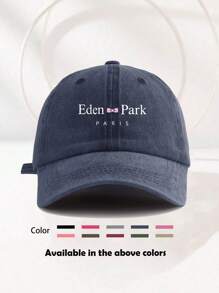 1/2 Casquette de baseball décorative imprimée "Eden Park Paris" unisexe, lavée, casquette de baseball, chapeau de soleil usagé, casquette à bord incurvé, casquette de papa, convenant pour un usage quotidien et les voyages extérieurs