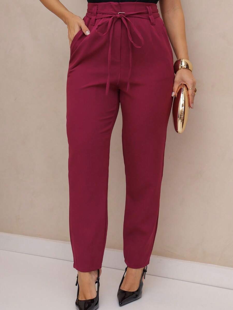 Fleur D'hiver Mode Straight Tailor Dress Pants - Color caoba - Ver 1