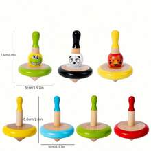 Juego de trompos de madera para bebés y niños pequeños, juguetes educativos STEM giratorios, regalo de cumpleaños para niños y niñas