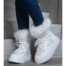 Stivali da neve con inserti in pile, versatili e alla moda per l'autunno/inverno