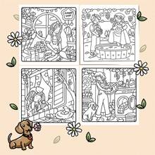 1pc Very Girlly Adult Coloring Book, 20.5x20.5 Cm, 22 Pages, Single-Sided Print - Whimsical & Comfy Designs With Clear Lines, Perfect For Birthdays, Easter, Father'S Day, And Relaxation, Cute Coloring Boo,Back To School,School Supplies