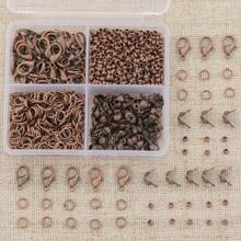 350pcs/Box DIY Jewelry Findings Kit, Includes: 50pcs Lobster Clasps, 100pcs Open Jump Rings, 100pcs Crimp Beads, 100pcs Double Cones, Sturdy & Easy To Operate, Jewelry Connectors, Charms, Pendants, Beading Supplies For DIY Crafting, Necklace, Bracelet Making
