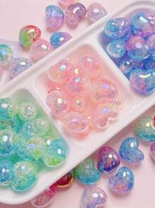 20pcs 22mm Acrylic UV Colorful Gradient Burst Fat Love Straight Hole Beads DIY Mobile Phone Chain Beads Pen Keychain Accessories