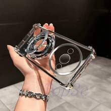 Funda de teléfono transparente, a prueba de agua y golpes, resistente a los arañazos, con soporte magnético en las 4 esquinas anti-caída para Poco X7 Pro/X6Pro/X5/X4 GT/X3Pro/F7Pro/F7Ultra/F6Pro/F5 Pro/F4/F3/M6 Pro/C61/C65/C75