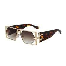1pc New Arrival Fashion Square Hollow-Out Sunglasses For Men, Retro Casual Street Style, Elegant High-End Metal Frame Sunglasses, UV Protection Suitable For Daily Wear, Sunglasses For Men