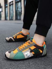 [Breathable Casual Sneakers] Comfortable Men's Breathable Casual Sneakers - Non-Slip, Durable Fabrics, Stylish Contrasting Designs - Outdoor, Jogging, Walking, Traveling, Christmas, Birthday Gifts