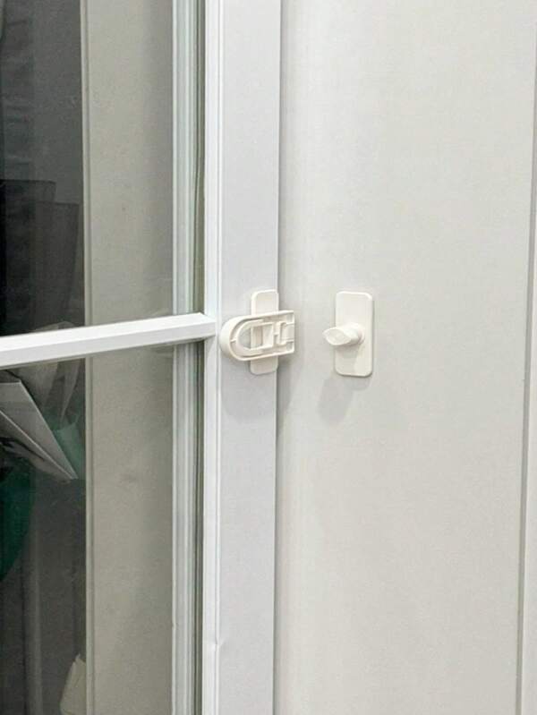 1 pieza Cerrojo de puerta corrediza multifuncional, Cerrojo de ventana multifuncional, Fácil instalación en el hogar, Cerrojo de seguridad para niños