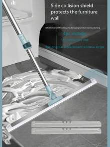 1 قطعة مكنسة سيليكون سحرية سميكة تناسب بشكل محكم، لكلا الاستخدام الجاف والرطب، مكشطة أرضية مريلة سيليكون قابلة للسحب، ممسحة أرضية حمام، ممسحة نوافذ، ممسحة مياه، مناسبة للأرضيات والزجاج والبلاط والنوافذ، إزالة بقع المياه والغبار وفرو الحيوانات الأليفة، مواد ولوازم التنظيف