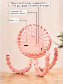 Mini Portable Fan, Battery Operated Clip On Fan, Rechargeable 360° Rotate Flexible Tripod Handheld Cooling Fan For Car Seat Treadmill Travel,500mAh - Pink 9000CFM - View 12