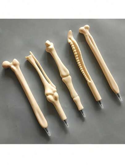 5ชิ้น ปากกาลูกลื่นรูปกระดูกสร้างสรรค์ - ของขวัญที่เหมาะสำหรับพยาบาล แพทย์และใช้ในสำนักงาน, เครื่องเขียนสมุดบันทึกการแพทย์ที่น่ารัก, อุปกรณ์การเรียน, กลับสู่โรงเรียน